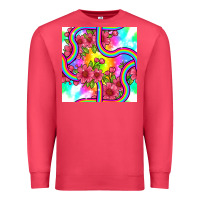 Cardinal tie dye floral seamless pattern Premium Sweatshirt - BundleAndBundleShop