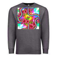 Charcoal Heather tie dye floral seamless pattern Premium Sweatshirt - BundleAndBundleShop
