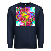 Navy tie dye floral seamless pattern Premium Sweatshirt - BundleAndBundleShop