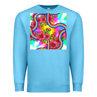 Ocean Blue tie dye floral seamless pattern Premium Sweatshirt - BundleAndBundleShop