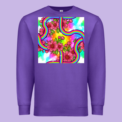 Tie Dye Floral Seamless Pattern Premium Sweatshirt Designed By Bundleandbundleshop