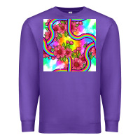 Purple tie dye floral seamless pattern Premium Sweatshirt - BundleAndBundleShop