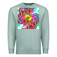 Seafoam tie dye floral seamless pattern Premium Sweatshirt - BundleAndBundleShop