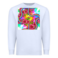 White tie dye floral seamless pattern Premium Sweatshirt - BundleAndBundleShop