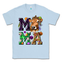 Dusty Blue Mama Cow Halloween Classic Tee - texasbilliewilder