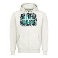Oatmeal Heather girl boss Zipper Hoodie - SublimationCraftShop