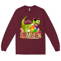 Burgundy hello summer rex Long Sleeve Tee - texasbilliewilder