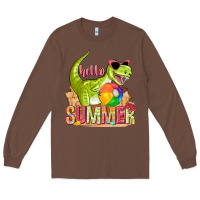 Chestnut hello summer rex Long Sleeve Tee - texasbilliewilder