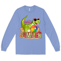 Colony Blue hello summer rex Long Sleeve Tee - texasbilliewilder