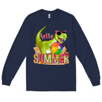 Navy hello summer rex Long Sleeve Tee - texasbilliewilder