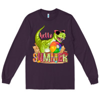 Plum hello summer rex Long Sleeve Tee - texasbilliewilder