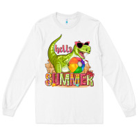 White hello summer rex Long Sleeve Tee - texasbilliewilder