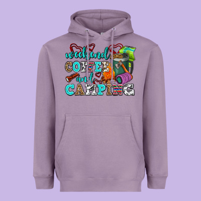 Weekend Coffee And Camping Heavyweight Hoodie Designed By Adodesignshop