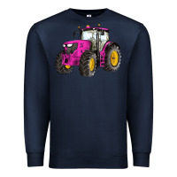 Navy western farm tractor pink Premium Sweatshirt - Artiststas