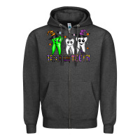 Charcoal Heather trick or teeth Zipper Hoodie - CowhideDigitalArt