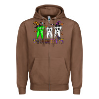 Chestnut trick or teeth Zipper Hoodie - CowhideDigitalArt