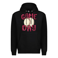 Black game day baseball Premium Hoodie - MaliasSmallBusiness