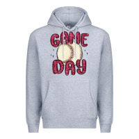 Heather Grey game day baseball Premium Hoodie - MaliasSmallBusiness