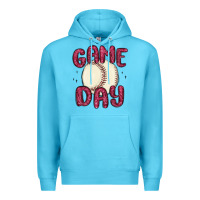 Ocean Blue game day baseball Premium Hoodie - MaliasSmallBusiness