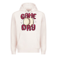Pale Pink game day baseball Premium Hoodie - MaliasSmallBusiness