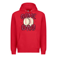 Red game day baseball Premium Hoodie - MaliasSmallBusiness