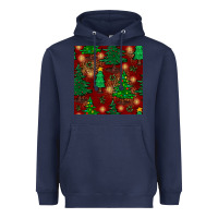Navy christmas trees seamless pattern Heavyweight Hoodie - BundleAndBundleShop