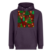 Plum christmas trees seamless pattern Heavyweight Hoodie - BundleAndBundleShop