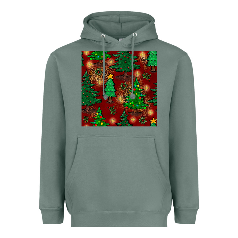 Christmas Trees Seamless Pattern Heavyweight Hoodie by BundleAndBundleShop | Teevron