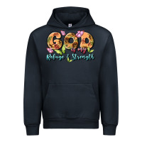Navy god is my refuge and strength Urban Hoodie - MaliasSmallBusiness