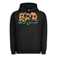 Pigment Black god is my refuge and strength Urban Hoodie - MaliasSmallBusiness