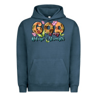 Pigment Midnight Navy god is my refuge and strength Urban Hoodie - MaliasSmallBusiness