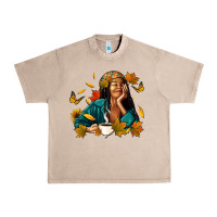 French Oak Fall afro woman with coffee Urban Heavy Tee - RanaPortraitStore
