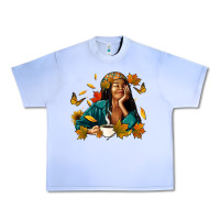 Grape Ice Fall afro woman with coffee Urban Heavy Tee - RanaPortraitStore