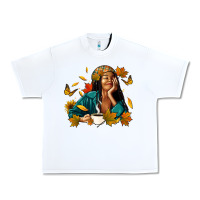 White Fall afro woman with coffee Urban Heavy Tee - RanaPortraitStore