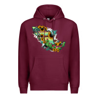 Burgundy Mexico Map Premium Hoodie - RanaPortraitStore