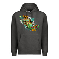 Charcoal Heather Mexico Map Premium Hoodie - RanaPortraitStore