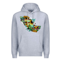 Heather Grey Mexico Map Premium Hoodie - RanaPortraitStore