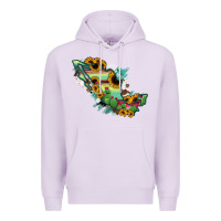 Lilac Mexico Map Premium Hoodie - RanaPortraitStore