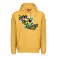 Mustard Mexico Map Premium Hoodie - RanaPortraitStore