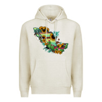 Oatmeal Heather Mexico Map Premium Hoodie - RanaPortraitStore