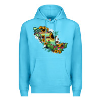 Ocean Blue Mexico Map Premium Hoodie - RanaPortraitStore