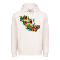 Pale Pink Mexico Map Premium Hoodie - RanaPortraitStore