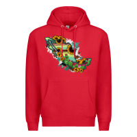 Red Mexico Map Premium Hoodie - RanaPortraitStore