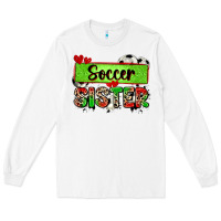 White soccer sister with leopard Long Sleeve Tee - Zillion Design Studio