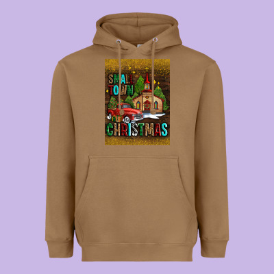 Small Town Christmas Church Heavyweight Hoodie Designed By Adodesignshop