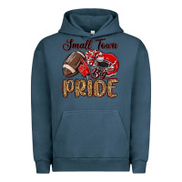 Pigment Midnight Navy small town big pride red Urban Hoodie - MaliasSmallBusiness