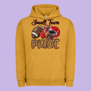 Small Town Big Pride Red Urban Hoodie Designed By Maliassmallbusiness