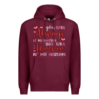 Burgundy you will always be my forever you will forever be Premium Hoodie - MaliasSmallBusiness