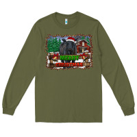 Army Green merry christmas black angus cattle and farm Long Sleeve Tee - RanaPortraitStore