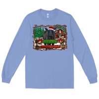 Colony Blue merry christmas black angus cattle and farm Long Sleeve Tee - RanaPortraitStore